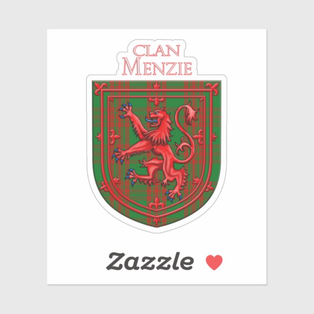 Menzie Tartan Scottish Plaid Lion Rampant Sticker (Sheet)