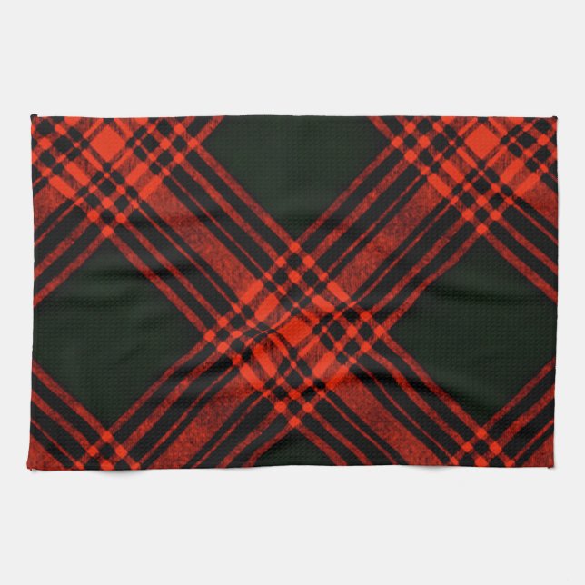 Menzies Antique Hunting Tartan Plaid Scottish Kitchen Towel (Horizontal)