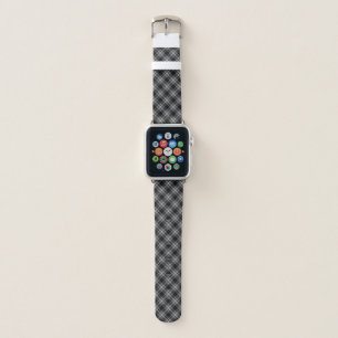 Menzies Black Scottish Tartan Plaid Pattern Apple Watch Band