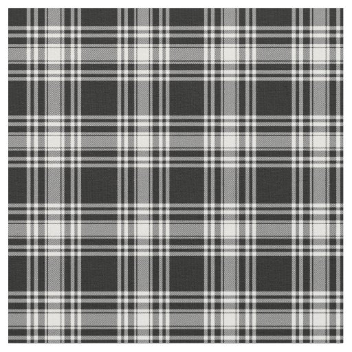 Menzies Black & White Modern Tartan Fabric