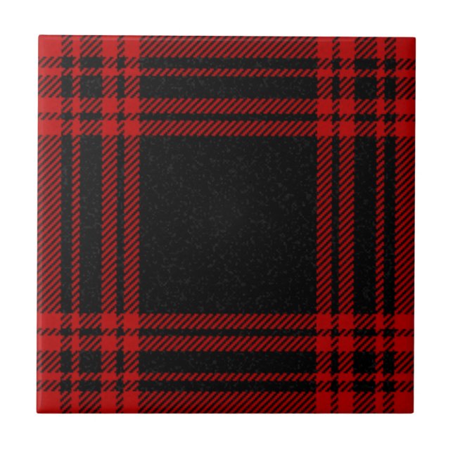 Menzies Clan Hunting Tartan Plaid Pattern Ceramic Tile (Front)