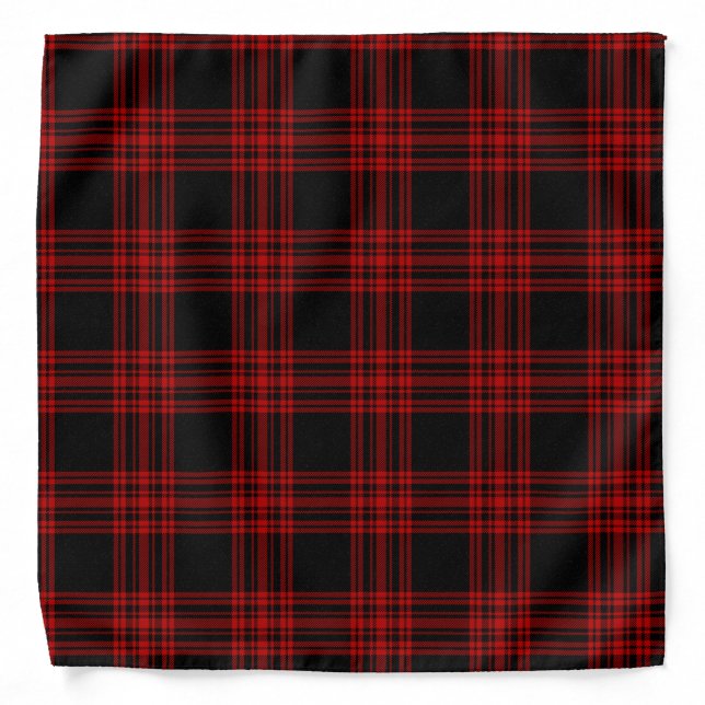 Menzies Hunting Tartan Scottish Plaid Pattern Bandana (Front)