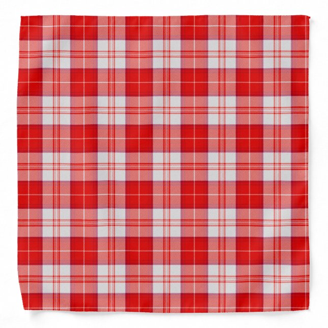 Menzies Red Clan Tartan Scottish Plaid Bandana (Front)