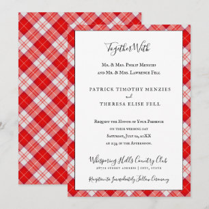 Menzies Red Clan Tartan Scottish Plaid Invitation