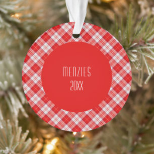 Menzies Red Clan Tartan Scottish Plaid Ornament