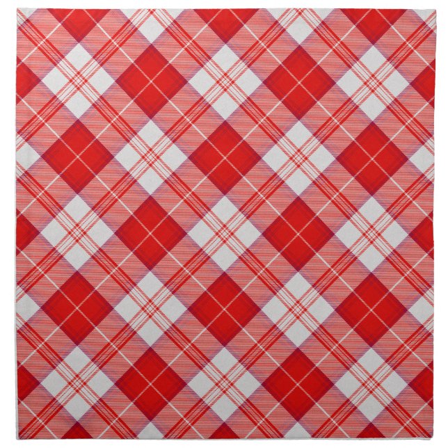 Menzies Red Scottish Tartan Clan Plaid Cloth Napkin (Front)