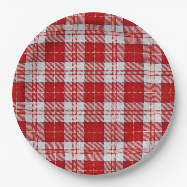 Menzies Red Tartan Paper Plates (Front)