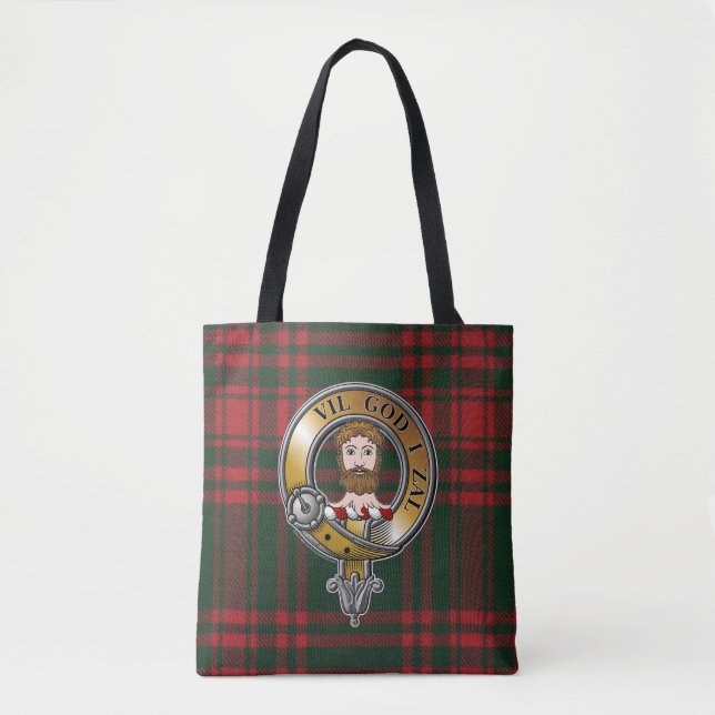 Menzies Tartan & Badge Tote Bag (Front)