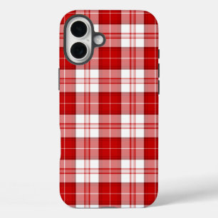 Menzies tartan red white plaid iPhone 16 plus case