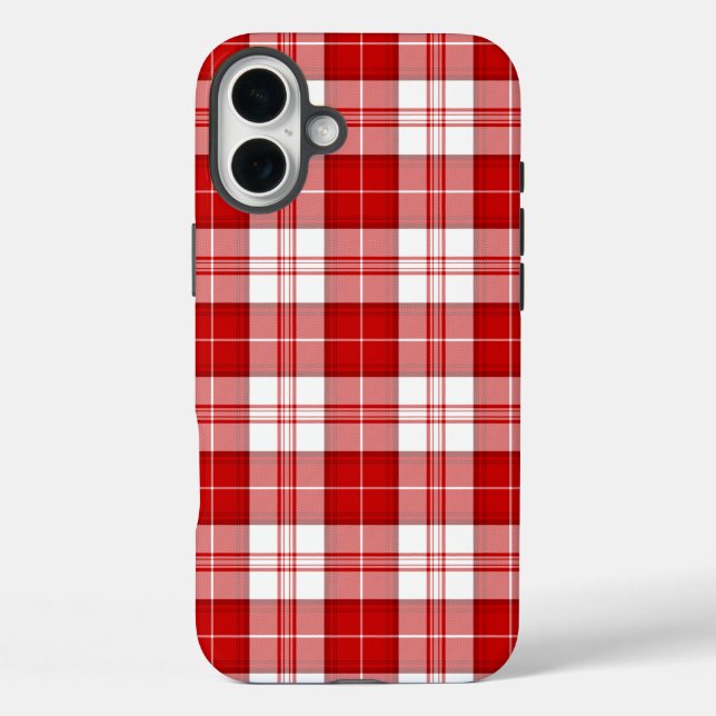 Menzies tartan red white plaid Case-Mate iPhone case (Back)