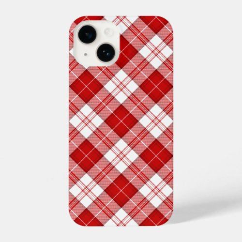 Menzies tartan red white plaid iPhone 14 case