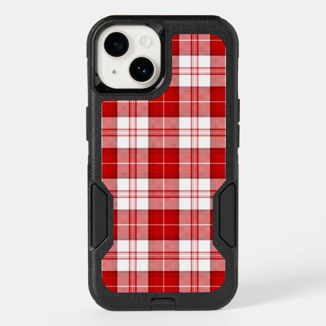 Menzies tartan red white plaid otterbox iPhone case (Back)