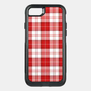 Menzies tartan red white plaid OtterBox commuter iPhone SE/8/7 case
