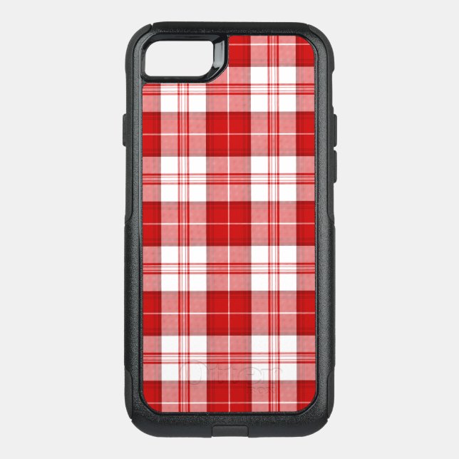 Menzies tartan red white plaid otterbox iPhone case (Back)