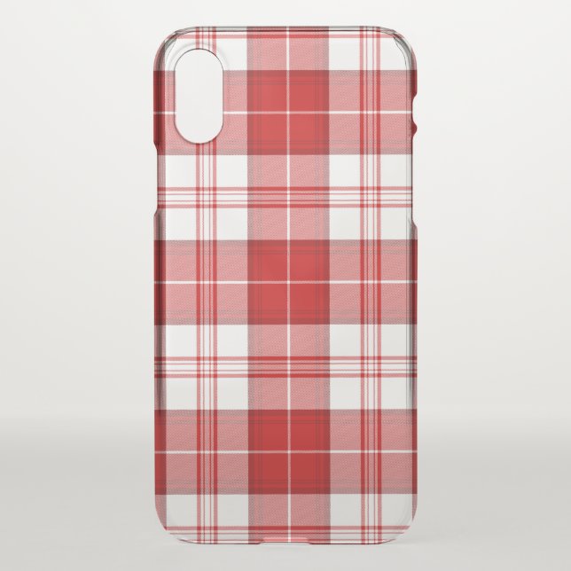 Menzies tartan red white plaid uncommon iPhone case (Back)