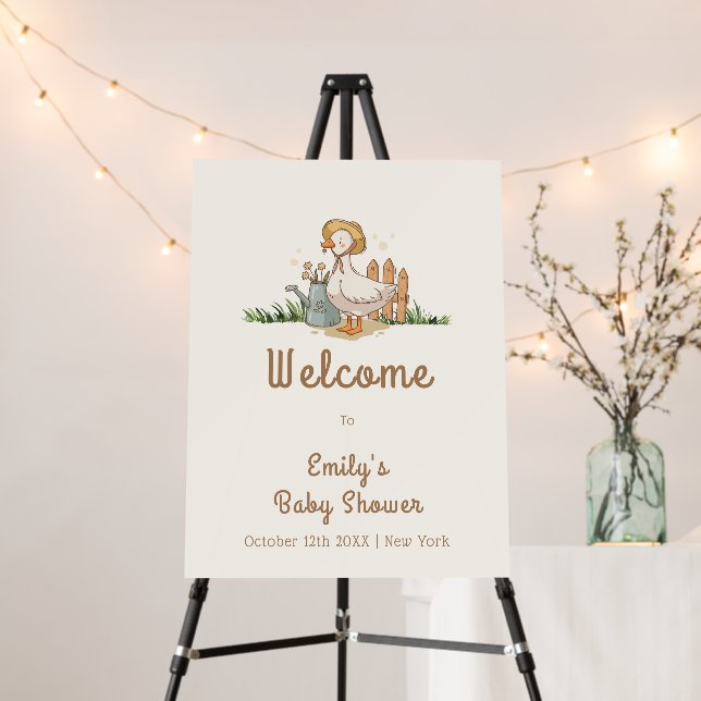 Meodow Little Duckling Baby Shower Welcome Sign (In Situ (Stand))