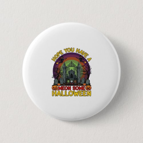 Meon Some Halloween Cemetery Gate Monsters Pumpkin Button