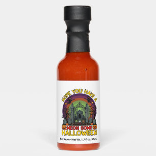 Meon Some Halloween Cemetery Gate Monsters Pumpkin Hot Sauces