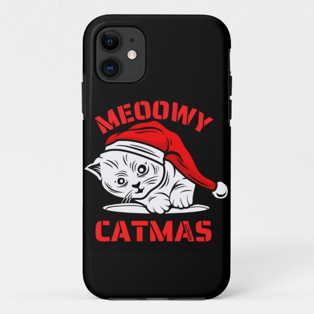 MEOOWY CATMAS funny christmas cat                  Case-Mate iPhone Case (Back)