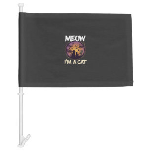 Meow Am Cat Halloween Night Witch Pumpkin_1 Car Flag
