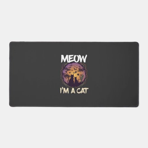 Meow Am Cat Halloween Night Witch Pumpkin_1 Desk Mat
