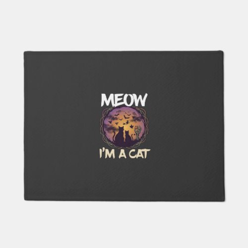 Meow Am Cat Halloween Night Witch Pumpkin_1 Doormat