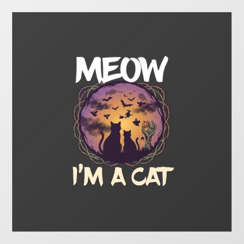 Meow Am Cat Halloween Night Witch Pumpkin_1 Floor Decals