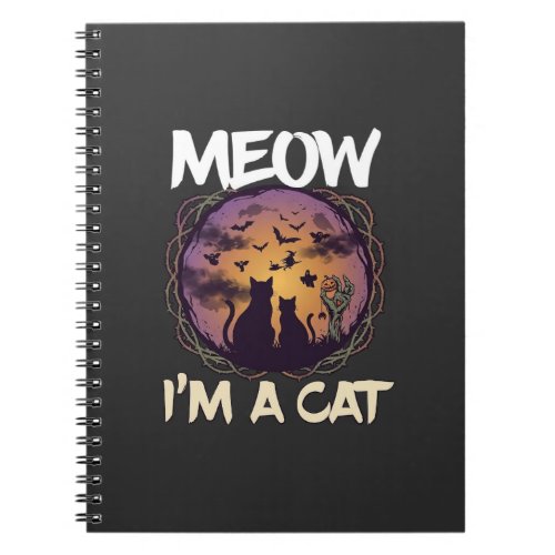 Meow Am Cat Halloween Night Witch Pumpkin_1 Notebook