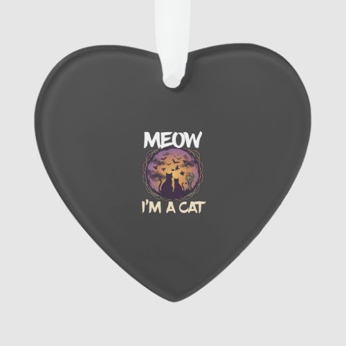 Meow Am Cat Halloween Night Witch Pumpkin_1 Ornament