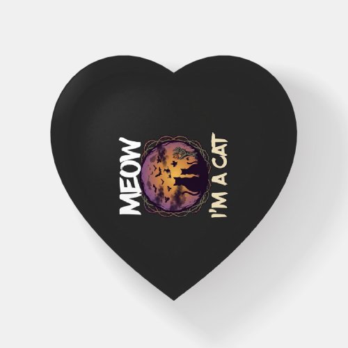 Meow Am Cat Halloween Night Witch Pumpkin_1 Paperweight
