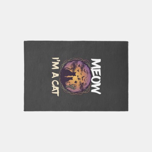 Meow Am Cat Halloween Night Witch Pumpkin_1 Rug