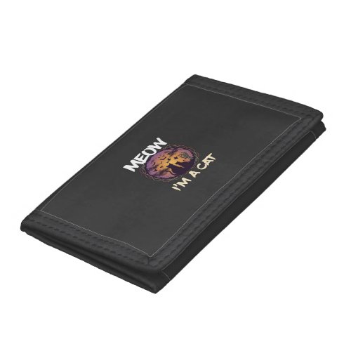 Meow Am Cat Halloween Night Witch Pumpkin_1 Trifold Wallet