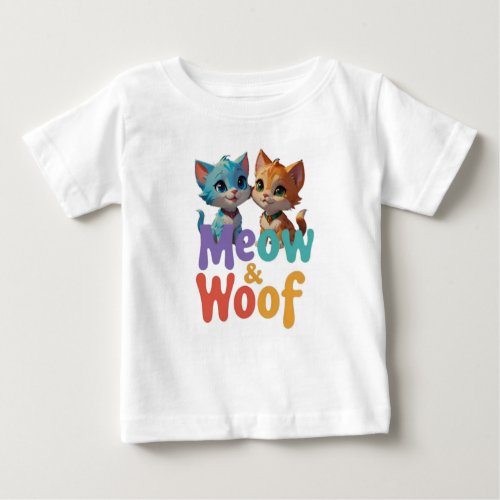 Meow and Woof Baby T_Shirt