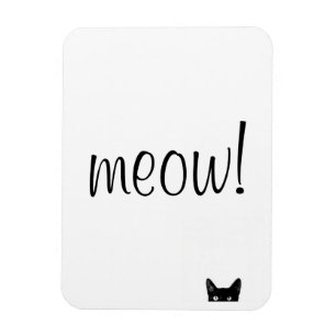 Meow Black Cat Customizable Magnet