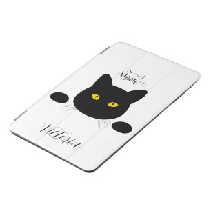 Meow Black Cat Golden Eyes Customizable iPad Mini Cover
