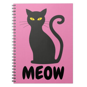 MEOW BLACK CAT SPIRAL NOTEBOOK