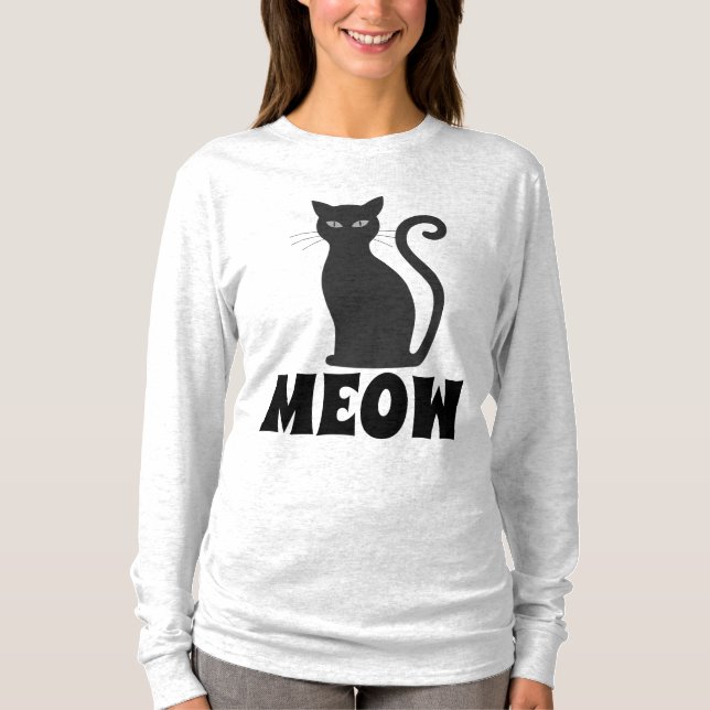 MEOW BLACK CAT T-SHIRTS (Front)