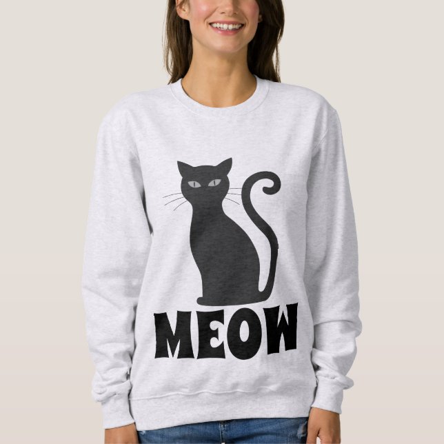 MEOW BLACK CAT T-SHIRTS (Front)
