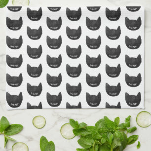 Meow Black Cats Kitchen Towel