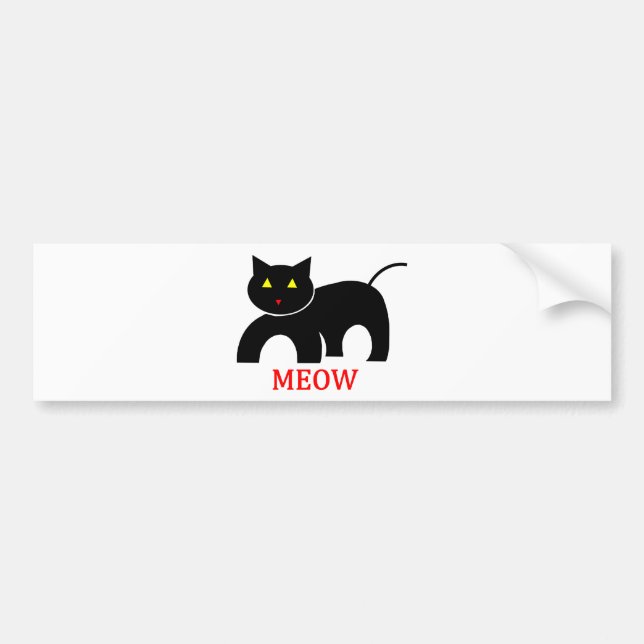 Meow Bumper Sticker (Front)