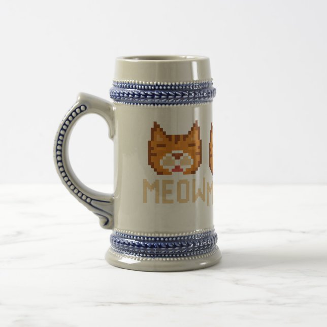 meow cat beer stein (Left)
