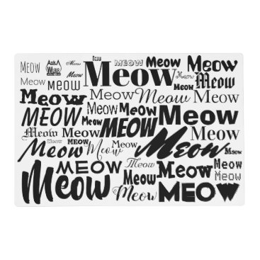 Meow!  Cat Bowl Mat
