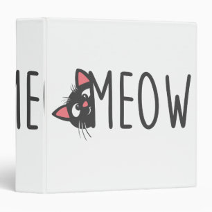 Meow cat - Choose background color 3 Ring Binder