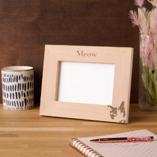 Meow Cat Face Engraved Frames