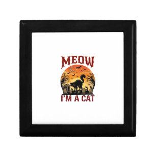 Meow Cat Halloween Black Cemetery_1 Gift Box
