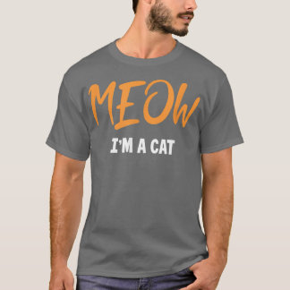 Meow Cat Halloween Costume Cat Mom Cat Dad T-Shirt