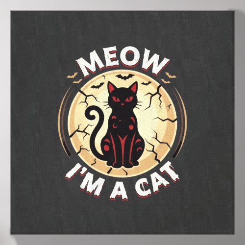 Meow Cat Halloween Graphic Design_1 Canvas Photo Tile