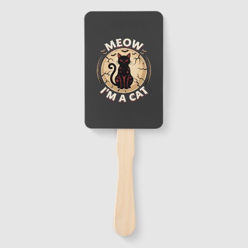 Meow Cat Halloween Graphic Design_1 Hand Fan
