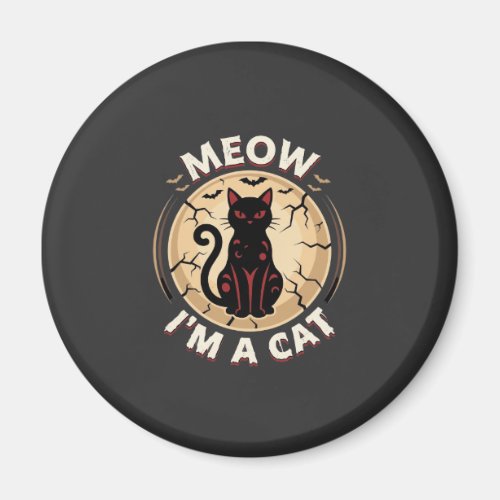 Meow Cat Halloween Graphic Design_1 Magnet