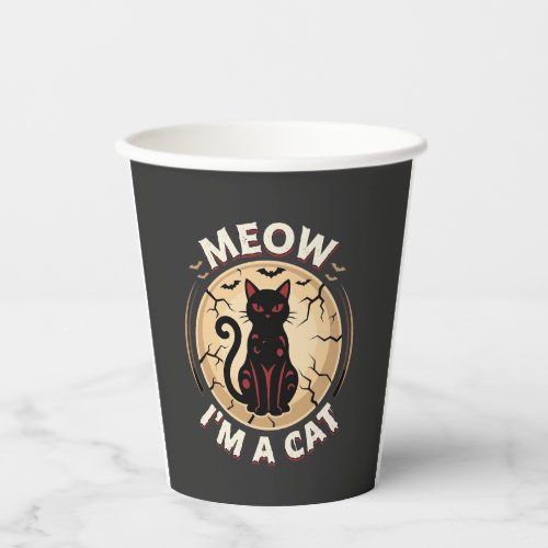 Meow Cat Halloween Graphic Design_1 Paper Cups